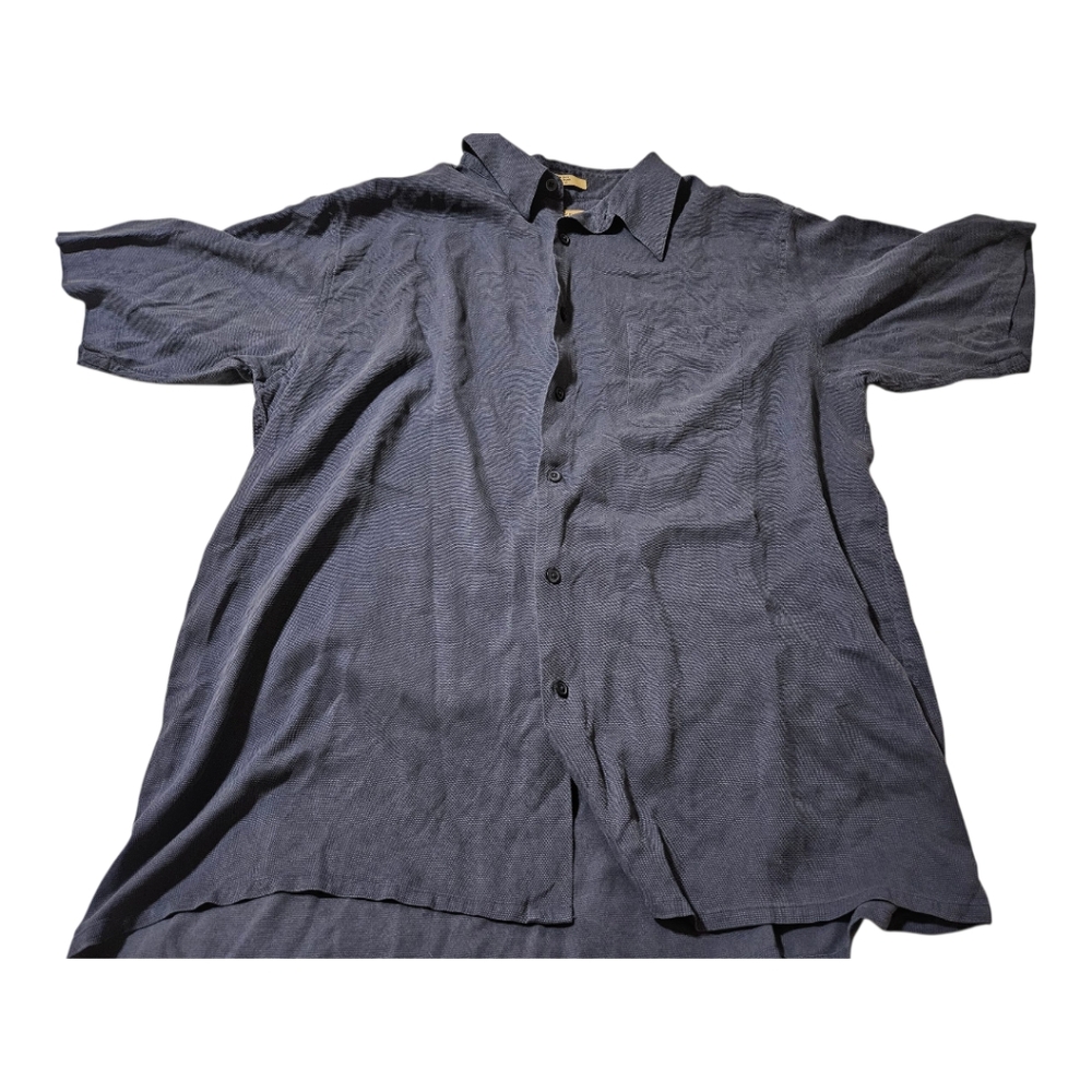 Lord & Taylor Casual Classics 100% Silk Short Sleeve Shirt XXL